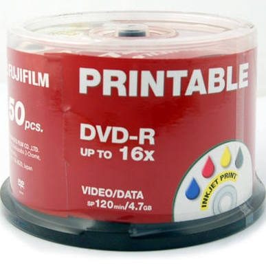 Fuji DVD-R X 50 PRINTABLE SPINDLE (4.7GB 16X)