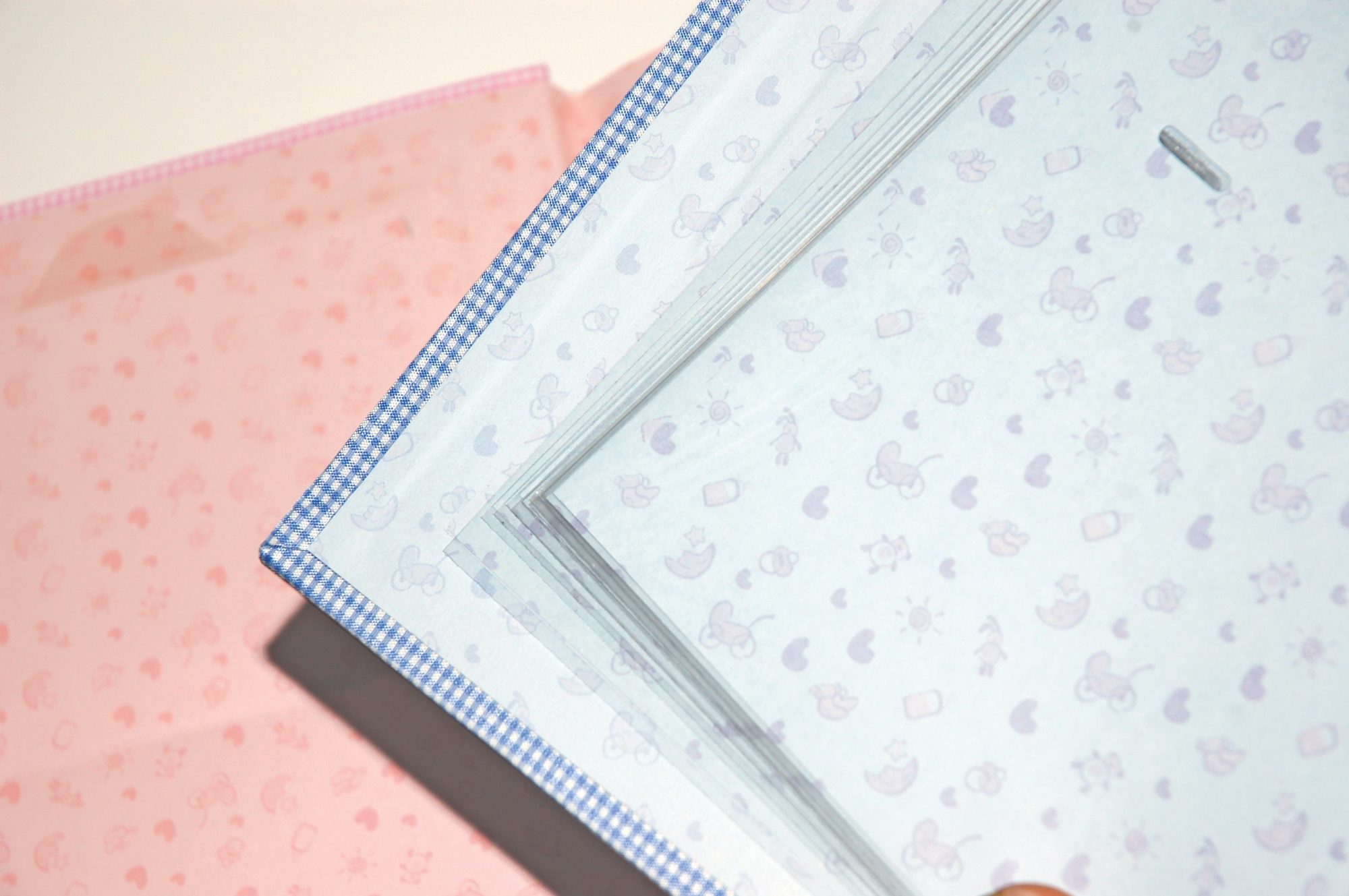 Baby Gingham Pink Blue pages
